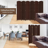 Duraspace 6 Panels Room Divider 6 FT Tall Weave Fiber Freestanding Double Hinged Extra Wide Folding Screen for Patio Privacy (Brown) DURASPACE