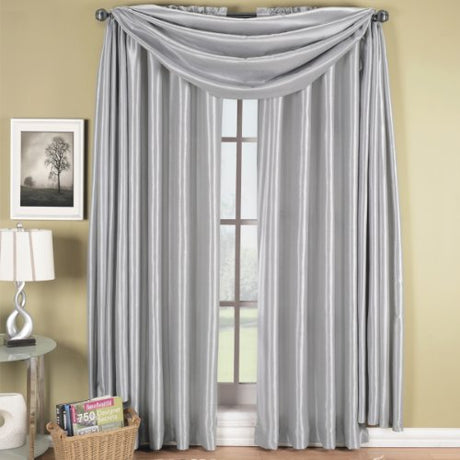 Royal Hotel Bedding Luxury Soho Gray-Silver Rod Pocket Window Curtain Drape, Solid Pattern, 42x63 inches Royal Hotel Bedding