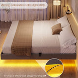 BTHFST Floating Bed Frame Full Size with LED Lights, Modern Metal Full Platform Bed, Solid and Stable, Noise Free, No Box Spring Needed, Easy Assembly BTHFST