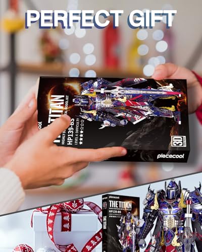 Piececool 3D Metal Puzzles Mecha Model Kits-The Titan Figure Model Building Blocks Kits for Adults, DIY Brain Teaser 3D Puzzle for Men Teen Students Hobbies Fidget Gifts -157 Pcs