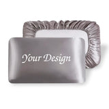 2 Packs Silk Satin Pillowcases for Hair and Skin. Decorative Luxurious Travel Elastic Band Satin Pillowcase. No Zipper, Folded Soft Blank Pillow Covers. Perfect for Travel and DIY Sublimation - Grey TornadoZ