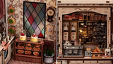 Wondyland Book Nook Kit - DIY Miniature House Diorama Dollhouse Kit, Booknook Tiny House Bookshelf Decor 3D Wooden Puzzle, Gifts for Adults, Teens, and Family(Café des Deux Moulins)