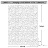 LRZCGB Hanging Room Divider,24 Pieces PVC Screen Partition Panel with Butterfly Flower Bird for Living Dining Study Sitting-Room Hotel Bar Decoration (White, 24) LRZCGB