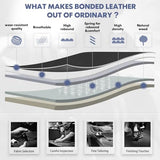 COLAMY Leather Executive Office Chair - High Back Home Computer Desk Chair with Padded Flip-up Arms, Adjustable Tilt Lock, Swivel Rolling Ergonomic Chair for Adult Working Study, Black COLAMY