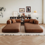Ball & Cast 78.8" No-Assembly Compressed Sofa Bed, Convertible Floor Futon Couch with Pillow Backrest & Armrest, Boneless Modular Sleeper Sofa in Corduroy for Living Room Bedroom, Brown Ball & Cast