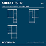 ClosetMaid ShelfTrack Wire Closet Organizer System, Adjustable from 5 to 8 Ft., With Shelves, Clothes Rods, Shoe Shelf, Hardware, Durable Steel, White ClosetMaid