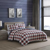 Nautica - Full/Queen Quilt Set, Super Soft Reversible Bedding with Matching Shams, Plaid Home Decor (Rosedale Red, Full/Queen) Nautica