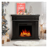 44" Corner Electric Fireplace with Mantel Package Freestanding Fireplace Heater Corner Firebox with Log & Remote Control,750-1500W,Black Xbeauty