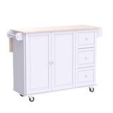 PHI VILLA Kitchen Island Cart on Wheels - Portable Kitchen Island with Drop Leaf, Rolling Kitchen Island with Storage PHI VILLA