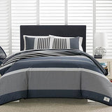 Nautica - Twin Duvet Cover Set, Cotton Reversible Bedding with Matching Sham, Casual Home Decor (Rendon Charcoal, Twin) Nautica