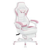 ARTETHYS Gaming Chair, Ergonomic High Back Racing PU Leather Computer Chair with Adjustable Footrest, Headrest and Lumbar Support and 90 to 150 Degree Tilt Pink ARTETHYS