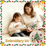 TUIFOQU Christmas Embroidery Kit, 4 Pack Beginner Embroidery Kit for Adults, Including Pattern, Needles, Cotton Threads and Instructions