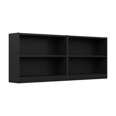 Bush Furniture Universal Black 2 Shelf Bookcase Set - Versatile Storage and Display for Home Office or Living Room Bush Business Furniture