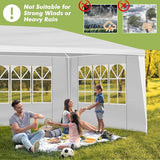 Linkhoo 10x30 FT Outdoor Canopy Party Tent with 5 Removable Sidewalls, Large Waterproof Wedding Tents w/Ground Nails & Windproof Ropes, Outside Gazebo Pavilion Event Shelter for Garden Patio, White LINKHOO