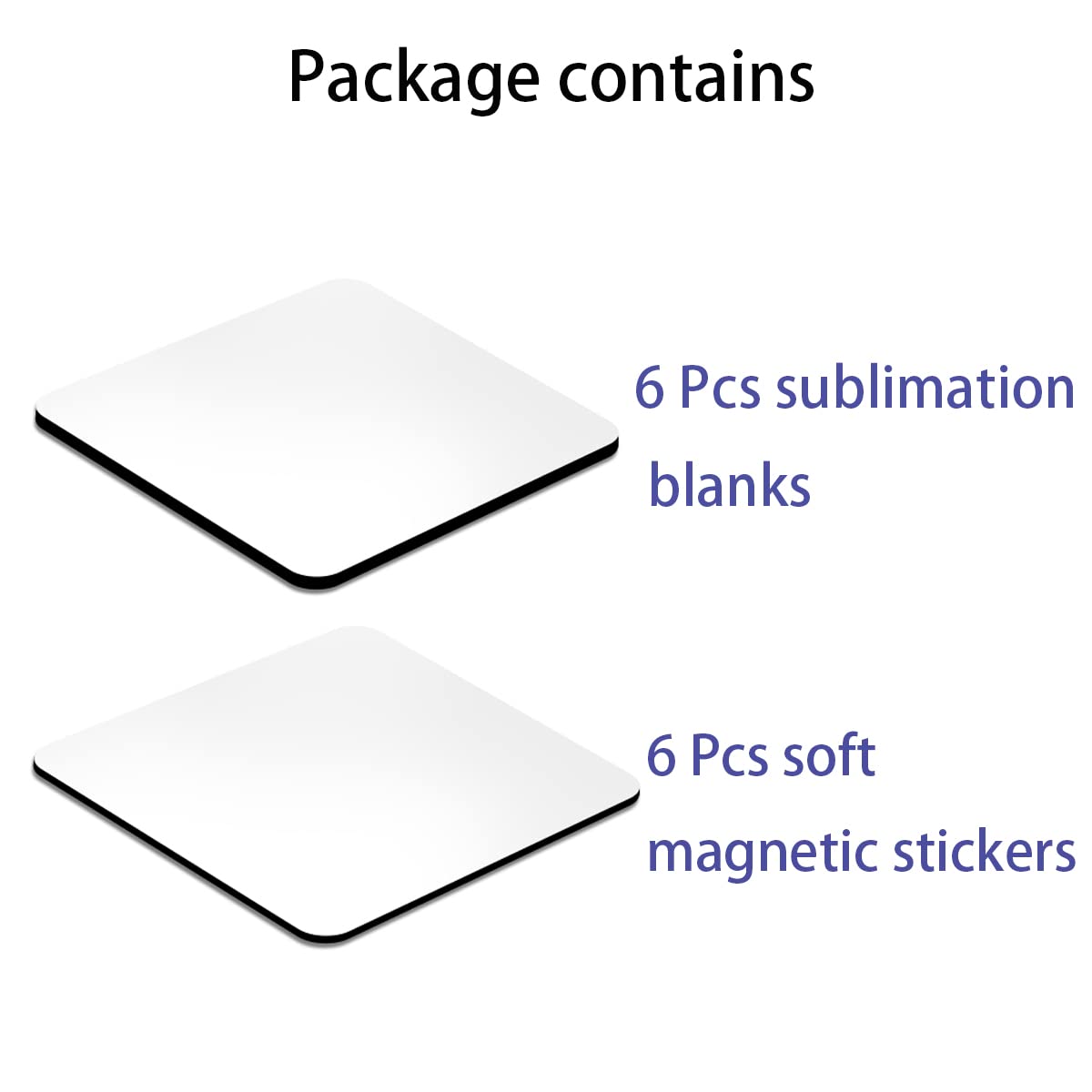 KLAQQED 4x4inches Sublimation Magnet Blanks Fridge Refrigerator Magnets Customized MDF Sublimation Blanks for Calendar DIY Decorative Square Large Sublimation Coaster Blank Bulks Products Wholesale KLAQQED