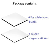 KLAQQED 4x4inches Sublimation Magnet Blanks Fridge Refrigerator Magnets Customized MDF Sublimation Blanks for Calendar DIY Decorative Square Large Sublimation Coaster Blank Bulks Products Wholesale KLAQQED