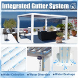 Domi Outdoor Living Louvered Pergola 10x13FT, Aluminum Outdoor Pergola with 2 Independently Adjustable Louver Roof, Full Aluminum Structure, White domi outdoor living