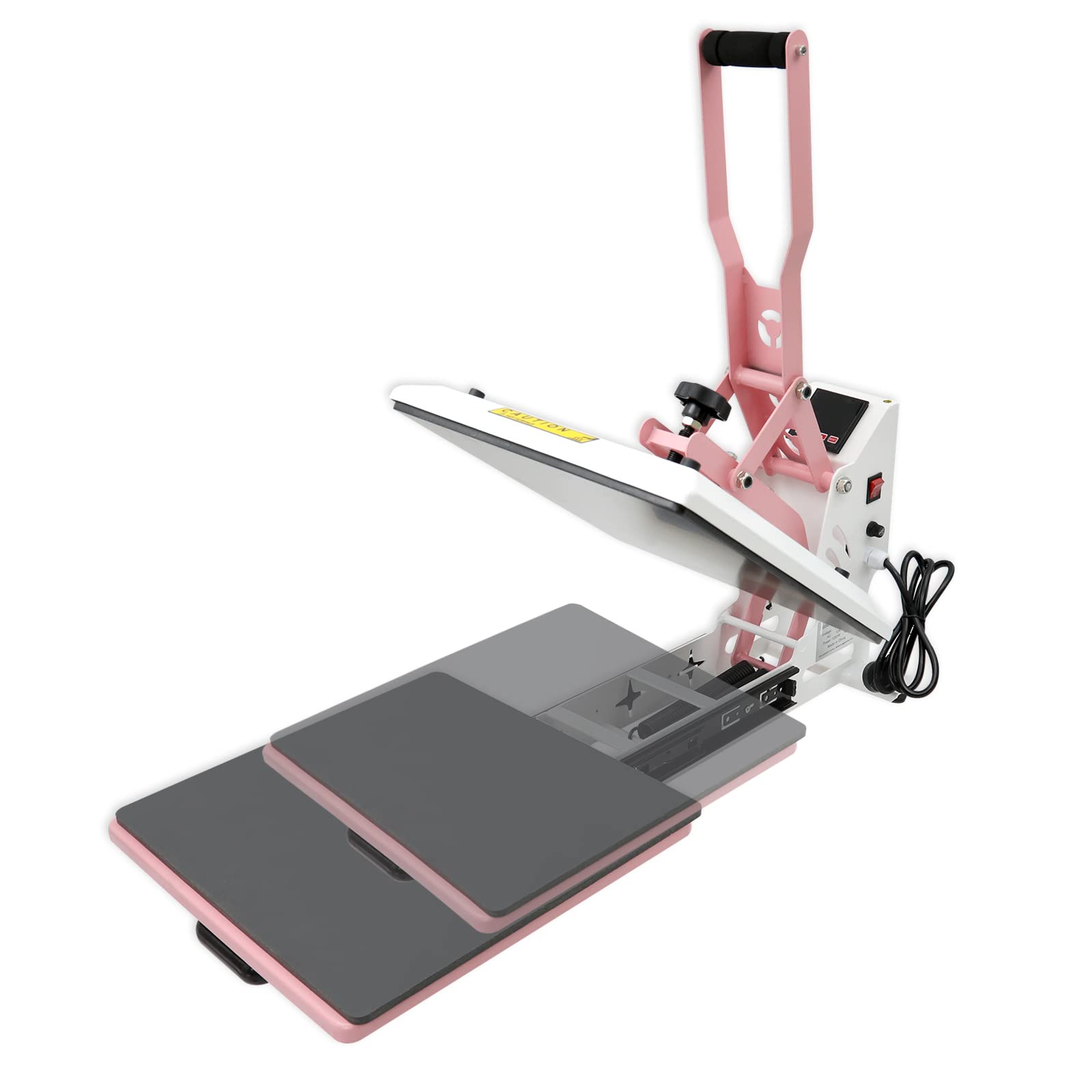 BetterSub Heat Press 15x15 inch Digital Heat Press Machine, Slide Out Industrial Quality T-Shirt Heat Transfer Machine Pink White - WoodArtSupply