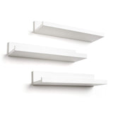 Americanflat 14 Inch Floating Shelves Set of 3 in White Composite Wood - Wall Mounted Storage Shelves for Bedroom, Living Room, Bathroom, Kitchen, Office and More Americanflat