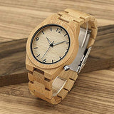 BOBO BIRD D27 Men's Bamboo Wooden Watch Numeral Scale Large Face Quartz Watch Lightweight Casual Sports Watches with Luminous Night Silver Pointer Gift Box BOBO BIRD
