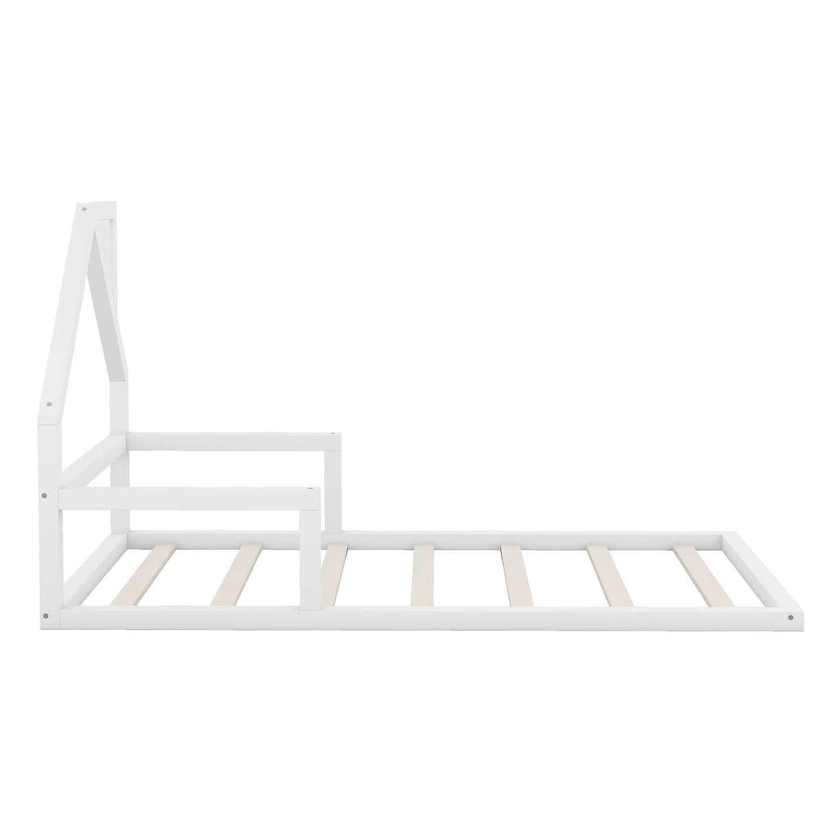 Harper & Bright Designs Twin House Bed Frame with Solid Wood Slats - White Harper & Bright Designs