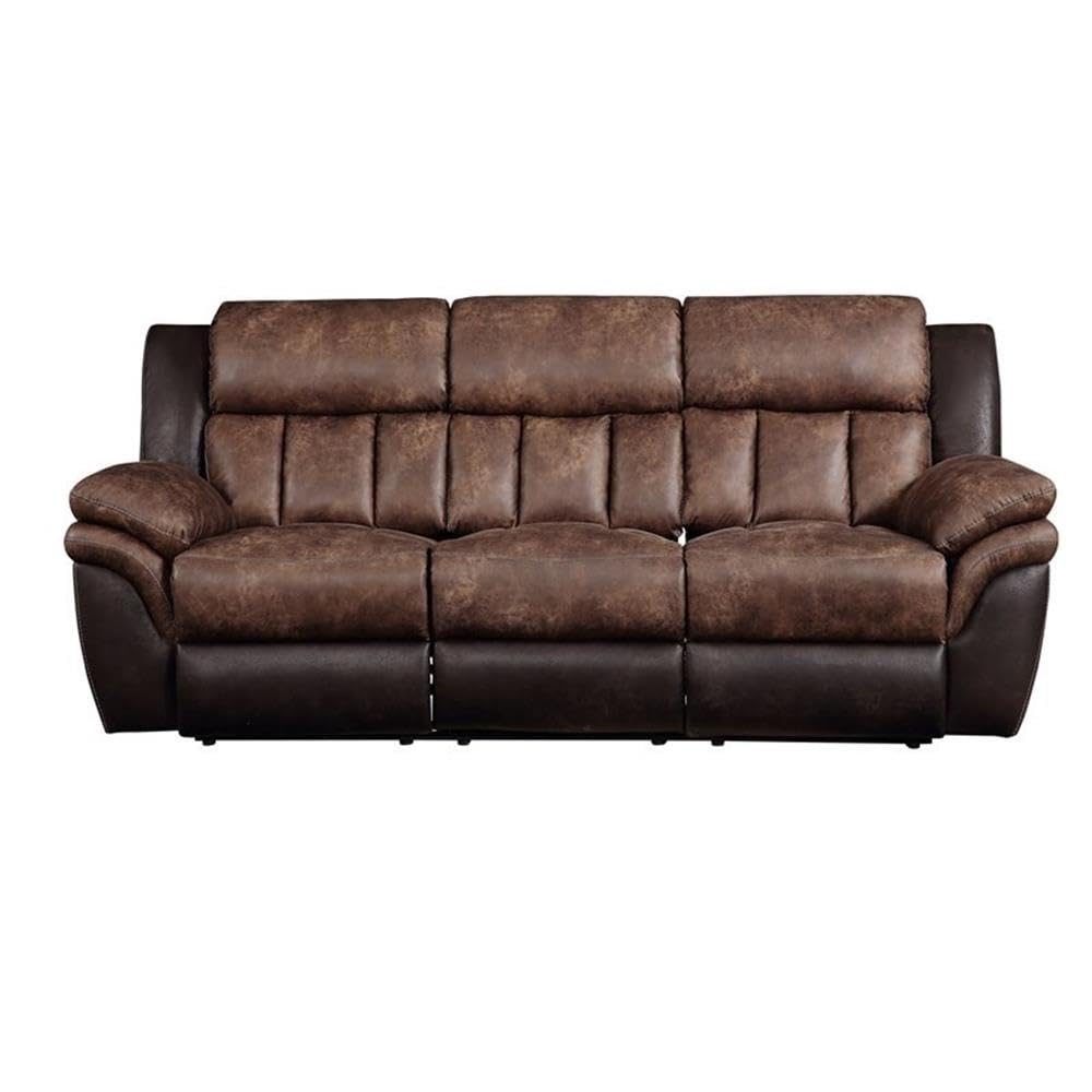 Acme Jaylen Sofa (Motion) in Toffee and Espresso Polished Microfiber Acme