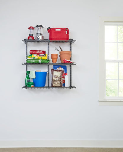 Rubbermaid Fasttrack Rail Storage 36"x12" 3-Shelf Kit, 350 lbs. Per Shelf, for Home/Garage/Shed/Workshop Organization