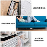 HOMELUX THEORY 2pc Low Profile Under Bed Storage Containers, Thin Under Couch Storage Organizer with Bins & Lids, Underbed Storage Box Ideal for Seasonal Clothes, Blankets, Fabric & Shoes (Black) HOMELUX THEORY