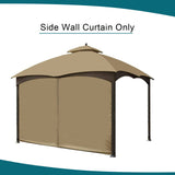 Gazebo Universal Replacement Privacy Curtain - Wonwon Privacy Panel Canopy Side Wall with Zipper for 10' x 12' Outdoor Gazebo (Khaki) Wonwon