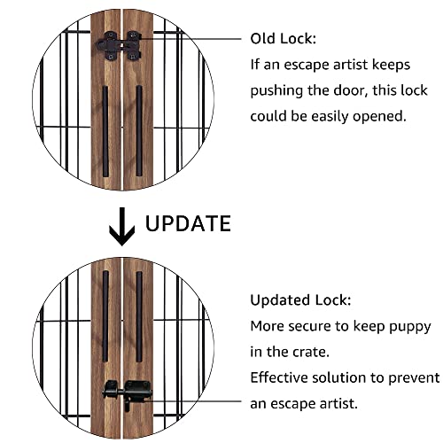 beeNbkks Furniture Style Dog Crate End Table, Double Doors Wooden Wire Dog Kennel with Pet Bed, Decorative Pet Crate Dog House Indoor Medium Large