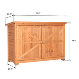 VINGLI Outdoor Wooden Storage Shed, 50.4” x 19.7” x 34.6” (L x W x H) Extra Large Garden Shed Outside Tool Cabinet with 2 Safety Latches, Patio Storage Organizer for Garden Yard Lawn Equipment VINGLI