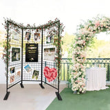 Room Divider Freestanding Gridwall, 2 Panel Folding Display Board Organizer with Base Feet, Privacy Screens Portable Freestanding Display Board Wire for Craft Shows Events Retail NEESEEYEE