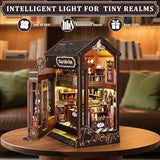 SUNNINO Book Nook Kit - DIY Miniature Doll House Kit Doll House 3D Wooden Puzzles with LED Lights, Book Nook Kits for Adults and Teens Best Gifts for Family Friends