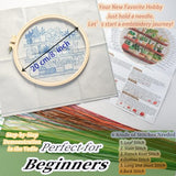 FONNUY Green Plant Embroidery Kit, Petite Potted Plants Patterns, Cross Stitch Kits for Adults and Beginners, Handmade Crafts with Printed Pattern Set, Thread Needlework, 8'' Hoop (Greeen A02)