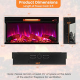 SIMOE 36 Inch 3 Side Glass Electric Fireplace, Recessed Fireplace Insert with Remote Control, 8-Color Flame, Adjustable Brightness, Freestanding Fireplace w/ 9H Timer, Thermostat, Overheat Protection SIMOE