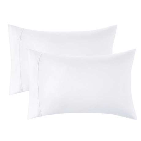 Bedsure King Size Pillow Cases Set of 2 - White Polyester Microfiber Pillowcases 2 Pack, Super Soft Pillow Case Cover with Envelop Closure, 20x36 Inches Bedsure