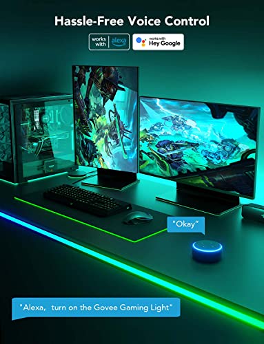 Govee RGBIC Gaming Lights, 10ft Neon Rope Lights Soft Lighting for Gaming Desks, LED Strip Lights Syncing with Razer Chroma, Support Cutting, Smart App Control, Music Sync, Adapter (Only 2.4G Wi-Fi) Govee