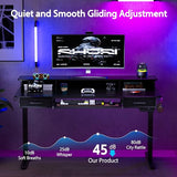 WALKINGDESK 63x24 Inches Electric Standing Desk with Keyboard Tray, Height Adjustable Stand up Desk with 2 Drawers, Ergonomic Sit to Stand with Storage Monitor Stand, Computer Table, Black WALKINGDESK