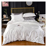 High-End Home Rayon Satin Bedding Set Luxury Single Double Duvet Cover Set, King Queen Size Bedding Sets No Sheets,Bed Generic