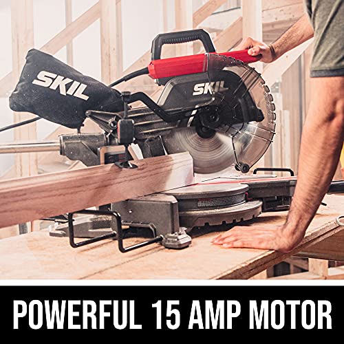 Skil 10" Dual Bevel Sliding Compound Miter Saw (MS6305-00) and BORA Portamate PM-4000 Heavy Duty Folding Miter Saw Stand with Tool Mounting Bars Skil