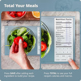 Greater Goods Digital Nutrition Scale – Accurate Macro and Calorie Tracking for Meal Prep, Weight Loss, and Healthy Eating | 2,000 Built-in Foods, Intuitive Nutrition Label Display, 11lb Cap, Blue