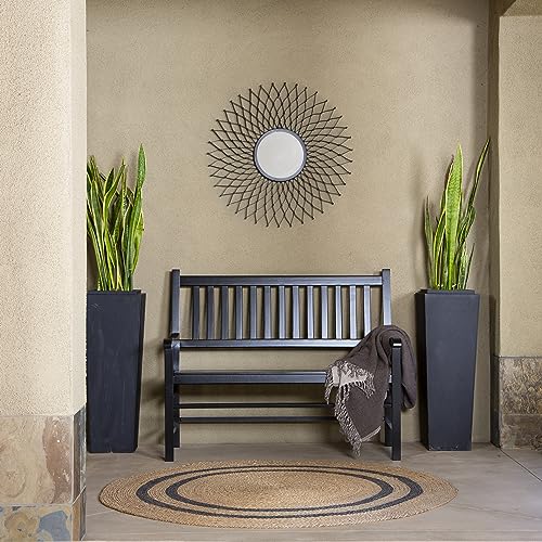 Shine Company 4217BK Eden Garden Bench – Black Shine Company