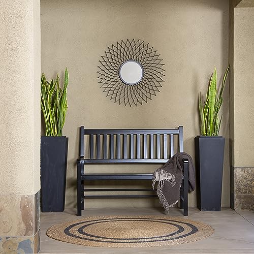 Shine Company 4217BK Eden Garden Bench – Black - WoodArtSupply