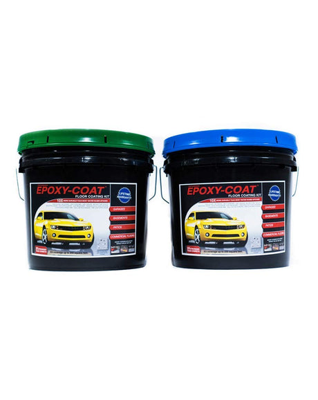 Epoxy Floor Kit with Clear Top Coat - Epoxy-Coat"Better" Half Kit Dark Gray Base with Gray Blend Flakes- up to 250 sq.ft. at 19.4 mils - for Garage Floors, Basement Floors, Concrete, and More Epoxy-Coat