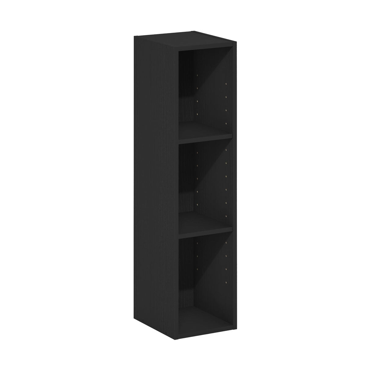 Furinno Fulda Book Shelf, 3-Tier Narrow Bookshelf, Bookcase with 8-in Width Storage Shelf, 9.3 x 7.9 x 31.5, for Living Room, Bedroom, Home Office, Blackwood Furinno