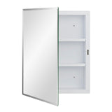 IDYLLOR Plastic Medicine Mirror Cabinet for Bathroom 16 x 20 inch, Surface and Recessed Mount IDYLLOR