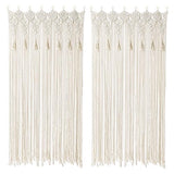 Osunnus Boho Macrame Curtain Handmade String Curtain with Tassel Large Macrame Wall Hanging Boho Room Divider Art Decor for Living Room Bedroom Bohemian Wedding Party Decor, 2 Panels 79" L x 35" W Osunnus