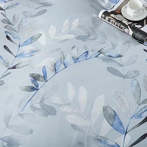 OAITE Duvet Cover Queen Size,Reversible Leaf Blue Duvet Cover Set with Zipper Closure, 3 Pieces Modern Patterns Soft Microfiber Bedding Set with 8 Ties(90’’*90’’,2 Pillow Cases) OAITE
