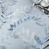 OAITE Duvet Cover Queen Size,Reversible Leaf Blue Duvet Cover Set with Zipper Closure, 3 Pieces Modern Patterns Soft Microfiber Bedding Set with 8 Ties(90’’*90’’,2 Pillow Cases) OAITE