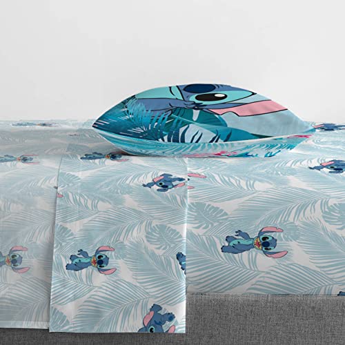 Jay Franco Disney Lilo & Stitch Floral Fun 5 Piece Twin Bed Set - Includes Reversible Comforter & Sheet Set Bedding - Super Soft Fade Resistant Microfiber Jay Franco